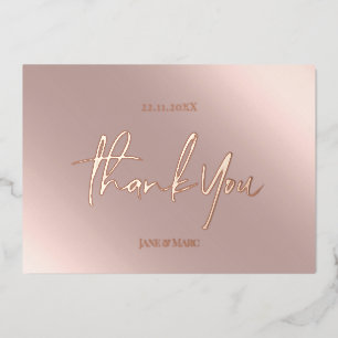 Cartes de Remerciements Real Foil Rosegold Pink