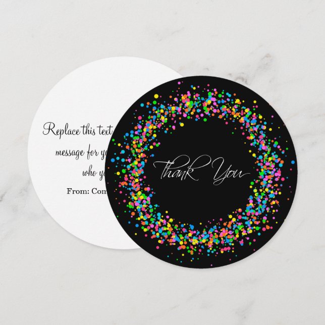 Cartes De Remerciements Tendance Ronde Avec Envelo (Devant / Derrière)