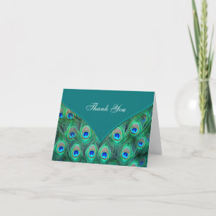 Cartes de Remerciements turquoise Blue Peacock