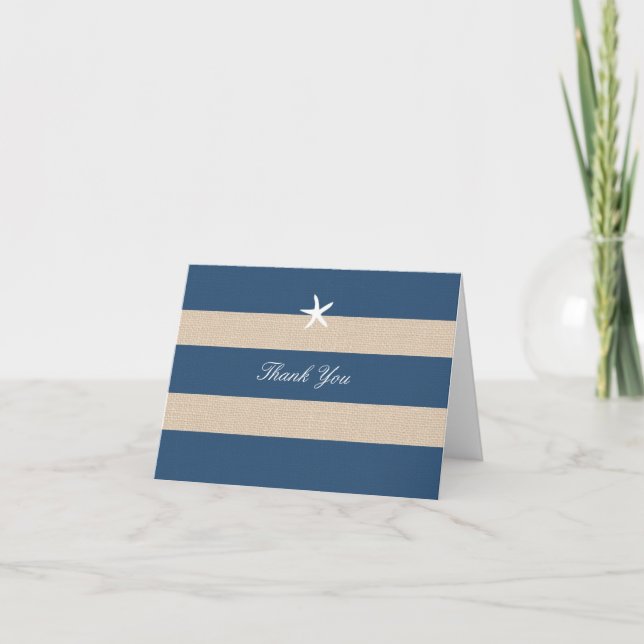 Cartes de remerciements vintage Ocean Stripes (Devant)