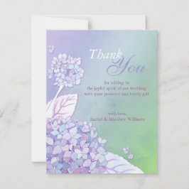 Cartes de remeriement de mariage aux hortensias du