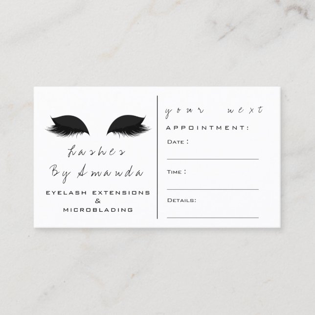 Cartes de rendez-vous Artiste maquillage noir blan (Devant)