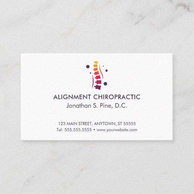 Cartes de rendez-vous Chiropratique pour la colonn (Devant)