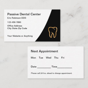 Cartes de rendez-vous de bureau pour dentistes cla