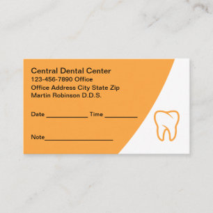 Cartes de rendez-vous de bureau pour dentistes mod