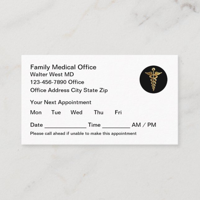 Cartes de rendez-vous familiales Médicale Office (Devant)