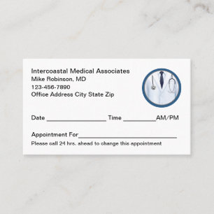 Cartes de rendez-vous Médicale Docteur
