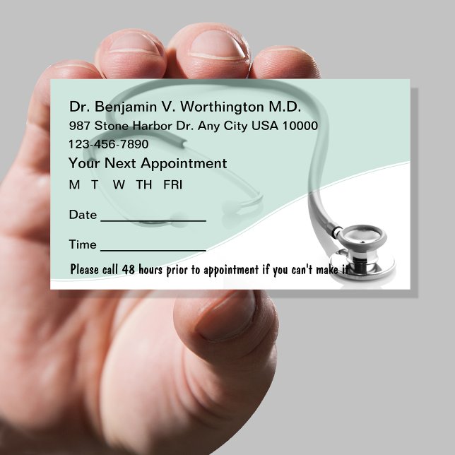 Cartes de rendez-vous Médicales (medical office appointment cards)