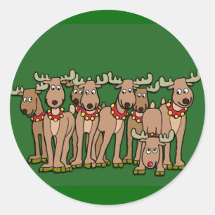 Cartes de rennes ou Stickers humoristiques