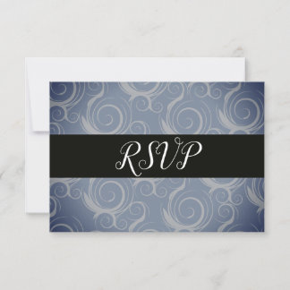 Cartes de réponse avec monogramme en volutes