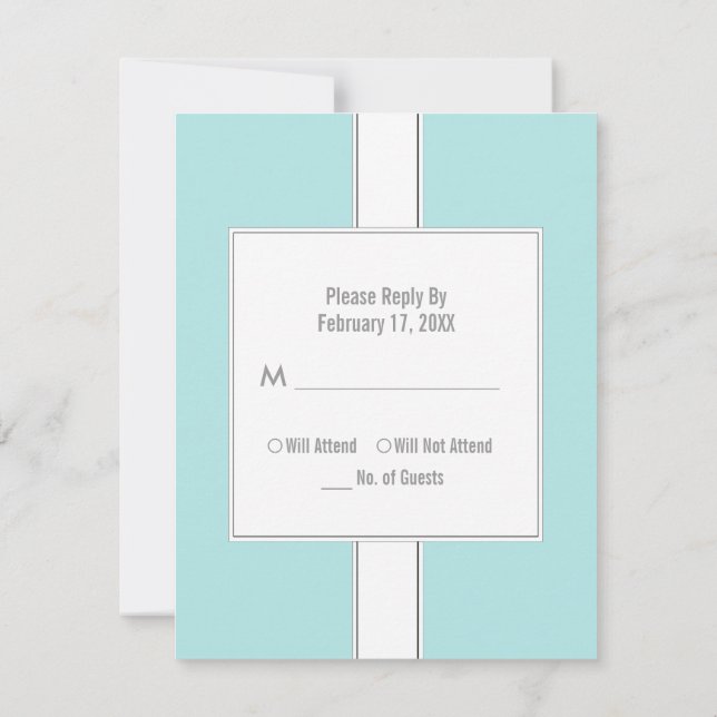 Cartes de réponse bat mitzvah {Light Turquoise} (Dos)