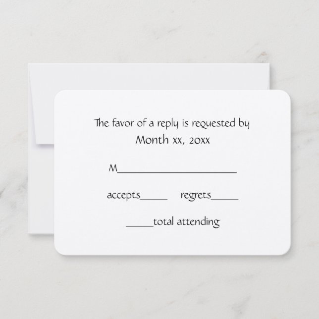 Cartes de réponse Blanc d'hiver pour Mariages No 2 (Devant)