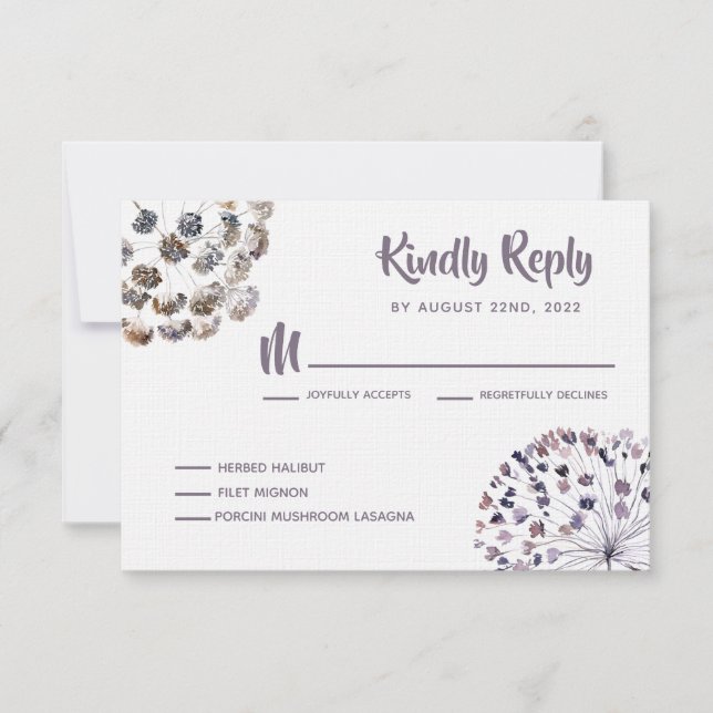 Cartes de réponse Boho Faire-part de mariage RSVP (Devant)