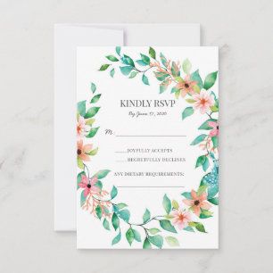 Cartes de réponse de luau de mariage sur une île t