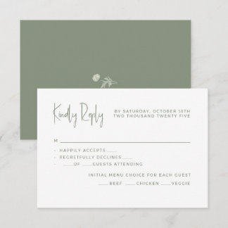 Cartes de réponse de mariage.
