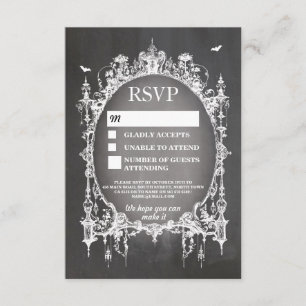 Cartes de réponse de mariage à cadre gothique rust
