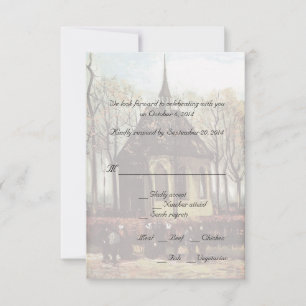 Cartes de réponse de mariage à l'église de campagn
