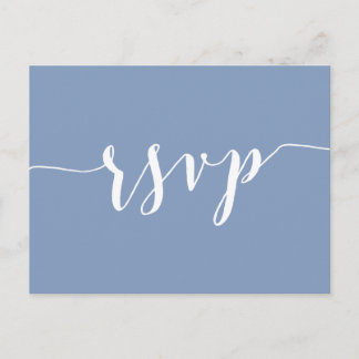 Cartes de réponse de mariage bleu poussiéreux mode