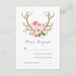 Cartes de réponse de mariage bohème aux bois de fl