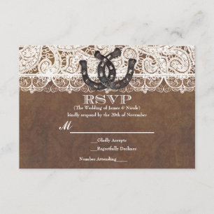 Cartes de réponse de mariage champêtre Rustic Hors