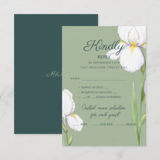 Cartes de réponse de mariage charmants iris aquare
