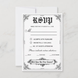 Cartes de réponse de mariage de livre de contes de