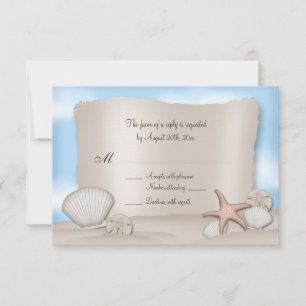 Cartes- de réponse de mariage de plage