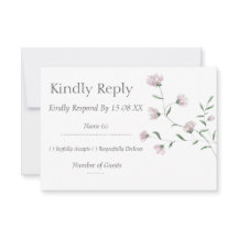 Cartes de réponse de mariage élégantes florales bl