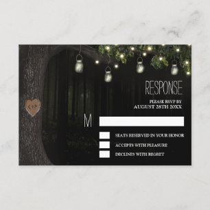 Cartes de réponse de mariage en bocal enchanté en 