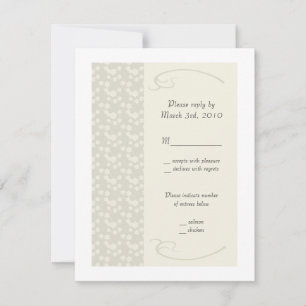 Cartes de réponse de mariage florales à la crème d