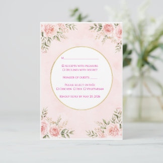 Cartes de réponse de mariage florales - Carte de r