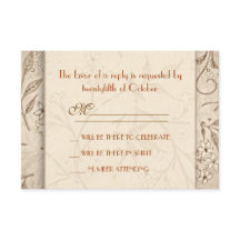 Cartes de réponse de mariage florales classiques