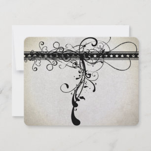 Cartes de réponse de mariage funky noir Renaissanc