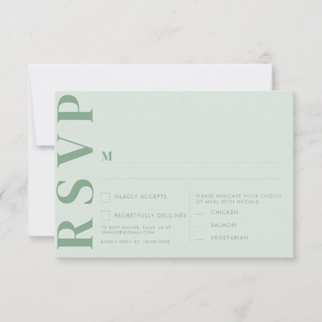 Cartes de réponse de mariage minimalistes (Devant)