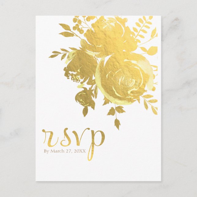 Cartes de réponse de mariage moderne élégant avec  (Devant)