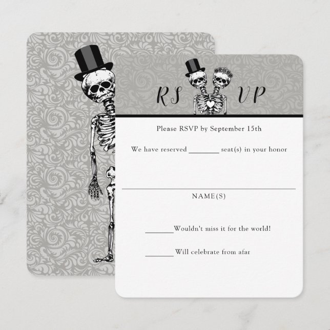 Cartes de réponse de mariage pour couple conjoints (Devant / Derrière)