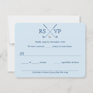 Cartes de réponse de mariage rayées bleues pour cl
