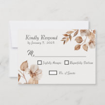 Cartes de réponse de mariage Rustic Romance