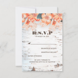 Cartes de réponse de mariage rustique au pays de l