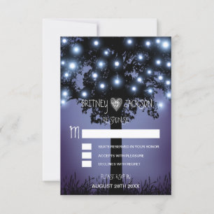 Cartes de réponse de mariage rustique en bois avec