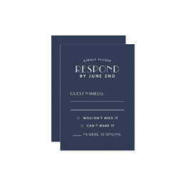 Cartes de réponse de mariage simples et minimalist