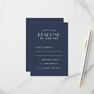 Cartes de réponse de mariage simples et minimalist