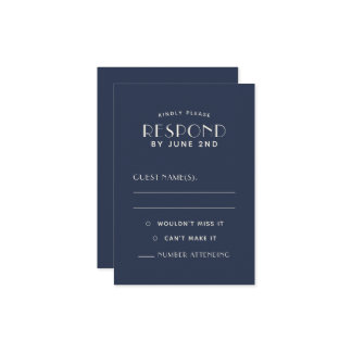 Cartes de réponse de mariage simples et minimalist