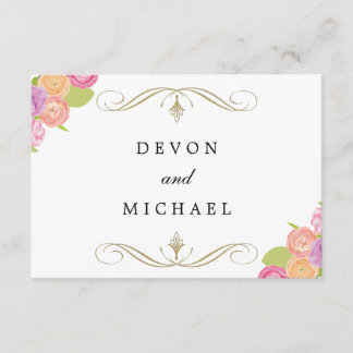 Cartes de réponse des Mariages floraux en cascade
