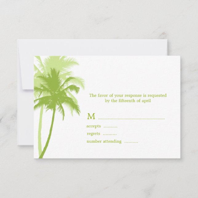 Cartes de réponse des Mariages tropicaux Palm Tree (Devant)
