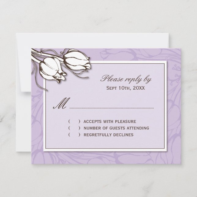 Cartes de réponse des tulipes vintages (Devant)