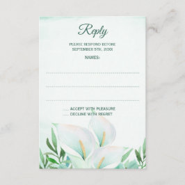 Cartes de réponse du Mariage Calla Lily