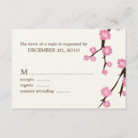 Cartes de réponse du Mariage Cherry Blossoms