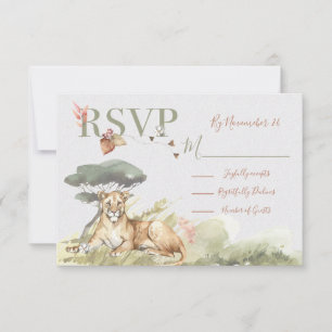 Cartes de réponse du Mariage du lion de la jungle