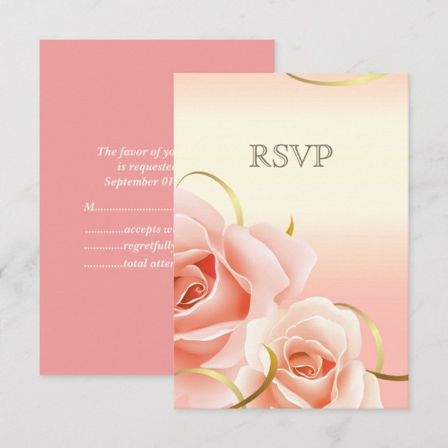 Cartes de réponse élégantes à motif floral pour an (Devant / Derrière)